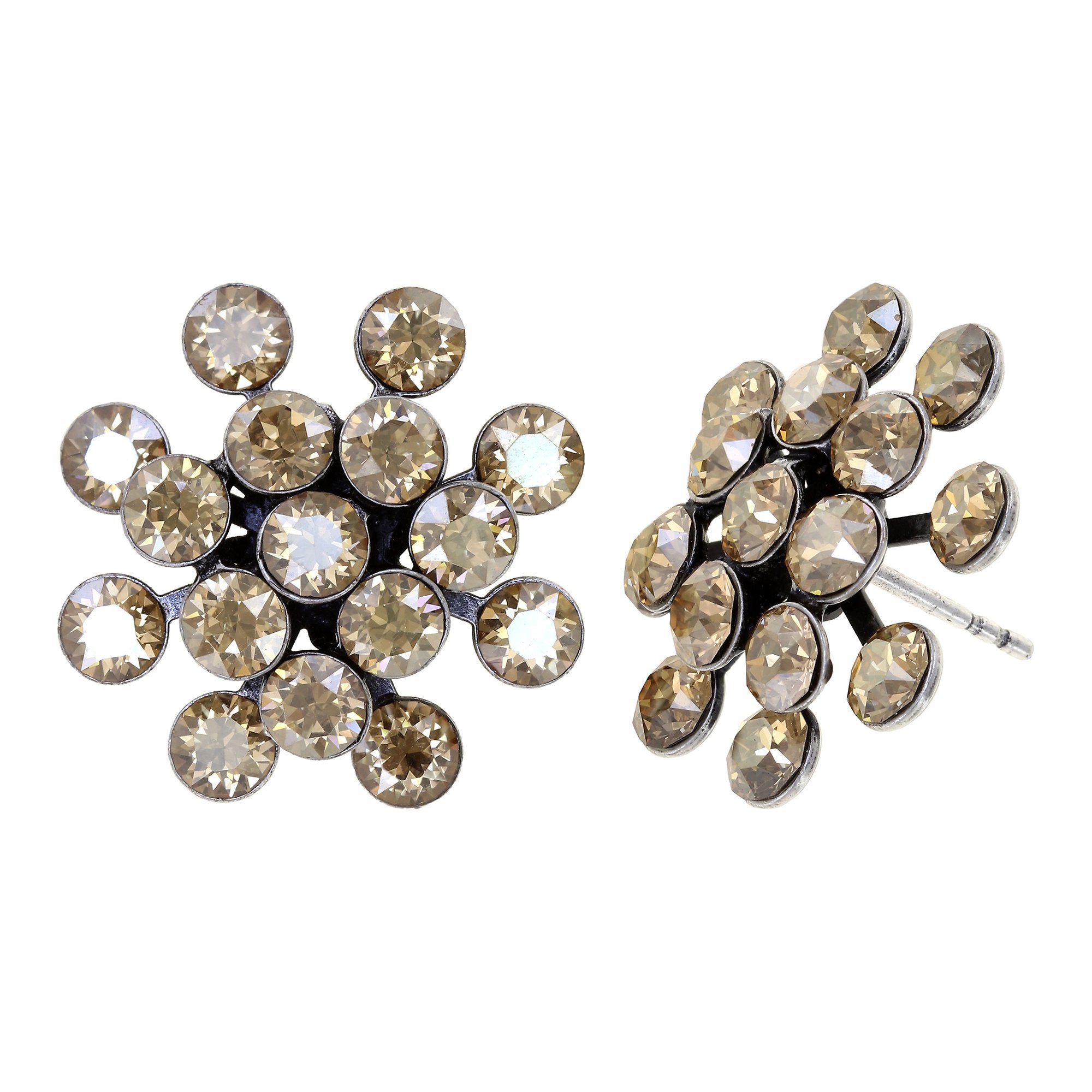 FIREBALL Ohrstecker golden shadow in antique silver (21mm Ø)