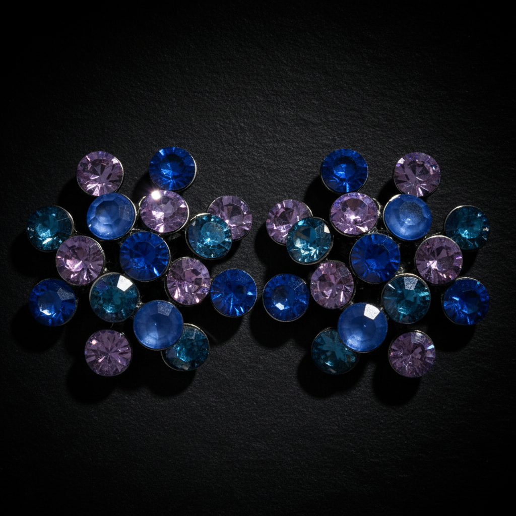 FIREBALL Ohrstecker LIMITED! mix purple lim. in antique silver (21mm Ø)