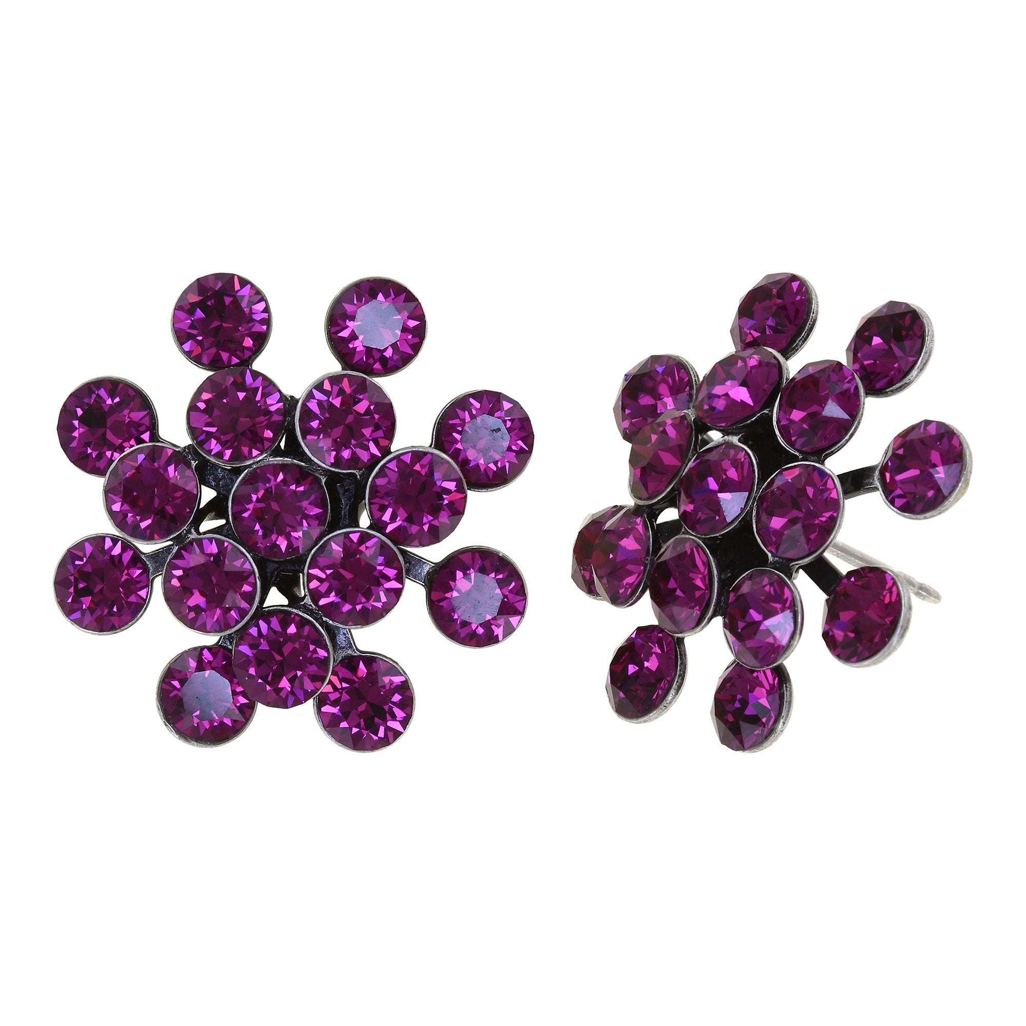 FIREBALL Ohrstecker fuchsia in antique silver (21mm Ø)