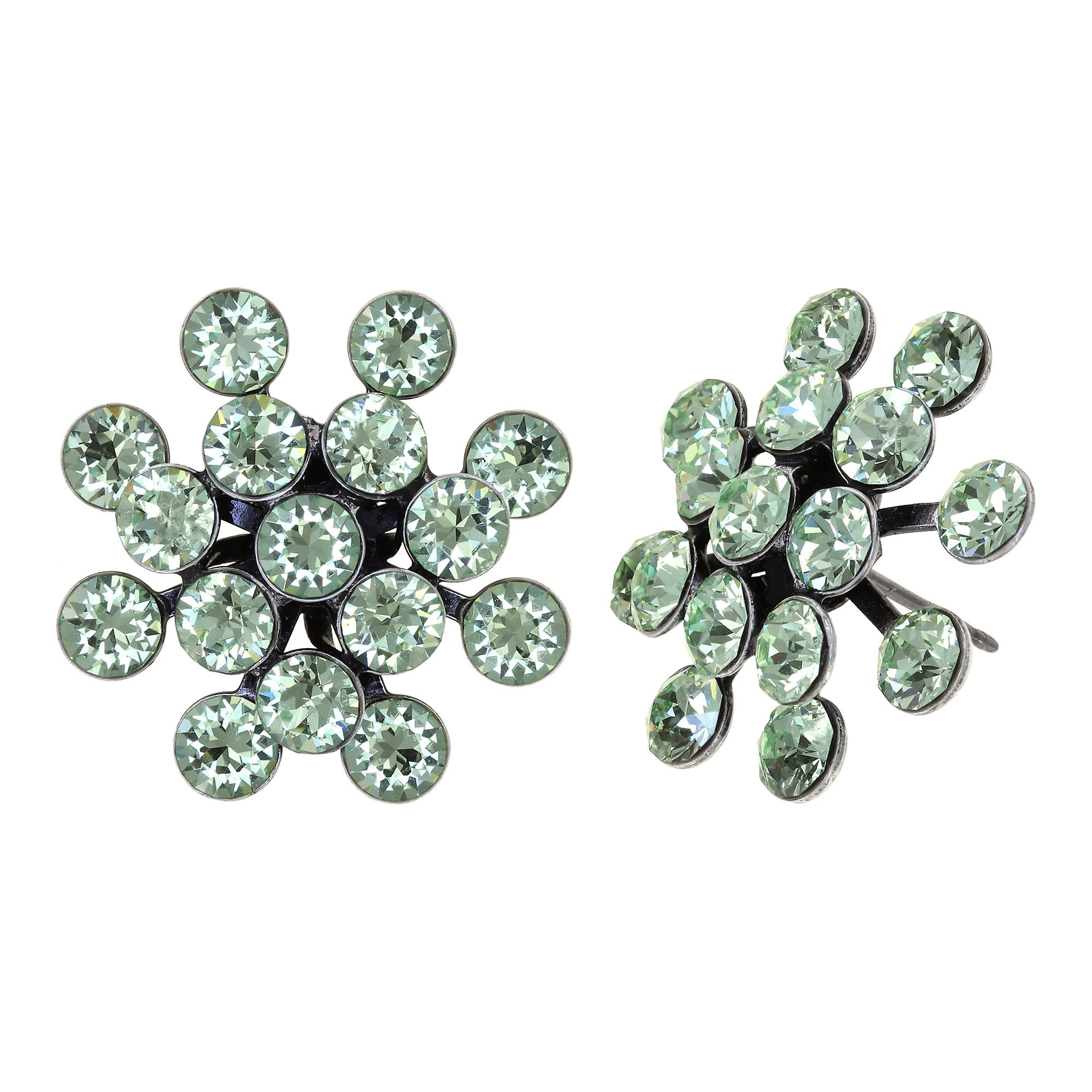 FIREBALL Ohrstecker chrysolite in antique silver (21mm Ø)