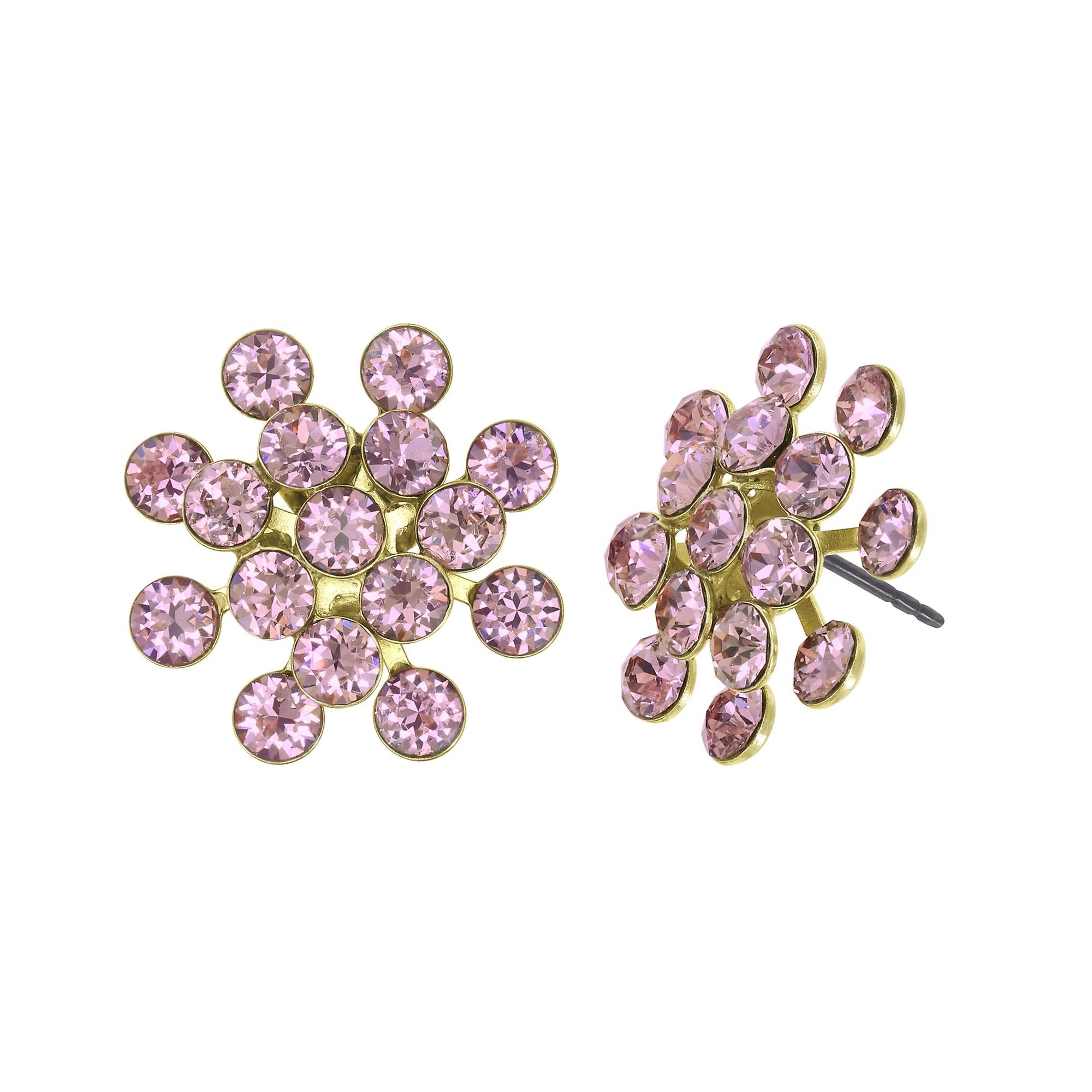 FIREBALL Ohrstecker vintage rose in shiny brass (21mm Ø)