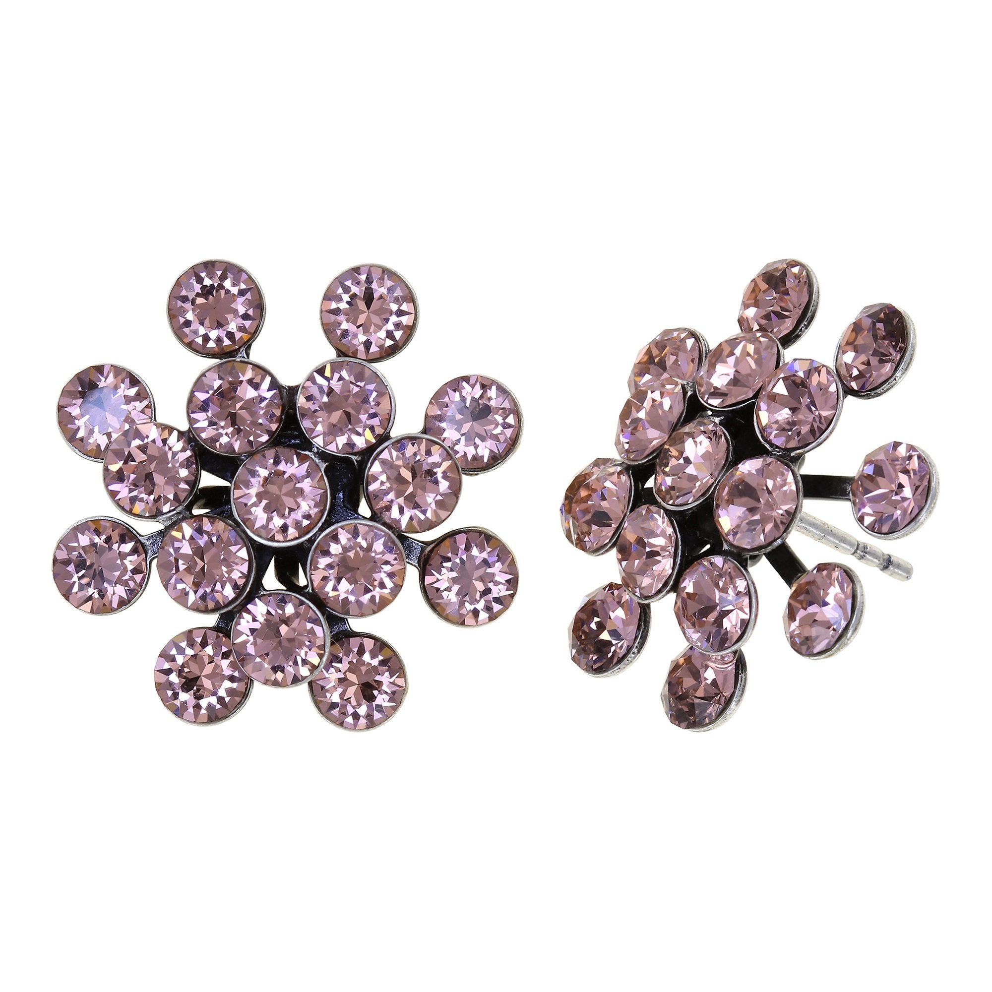 FIREBALL Ohrstecker vintage rose in antique silver (21mm Ø)