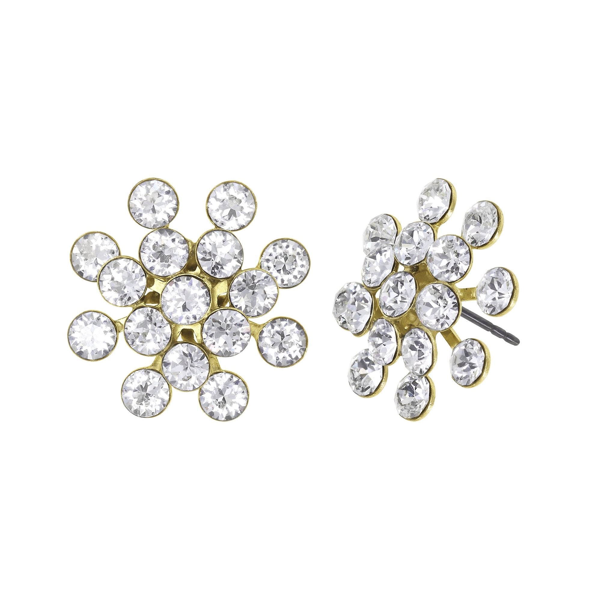 FIREBALL Ohrstecker crystal in shiny brass (21mm Ø)