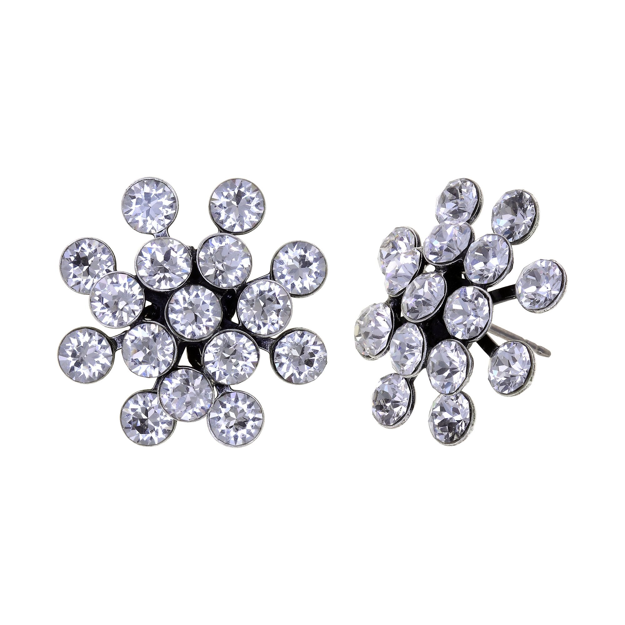 FIREBALL Ohrstecker crystal in antique silver (21mm Ø)