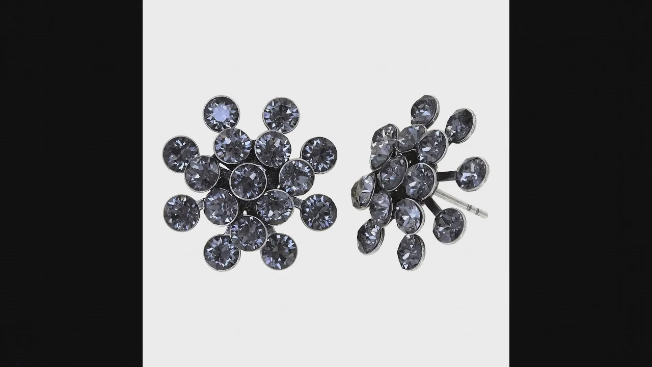 FIREBALL Ohrstecker nightfall in antique silver (21mm Ø)